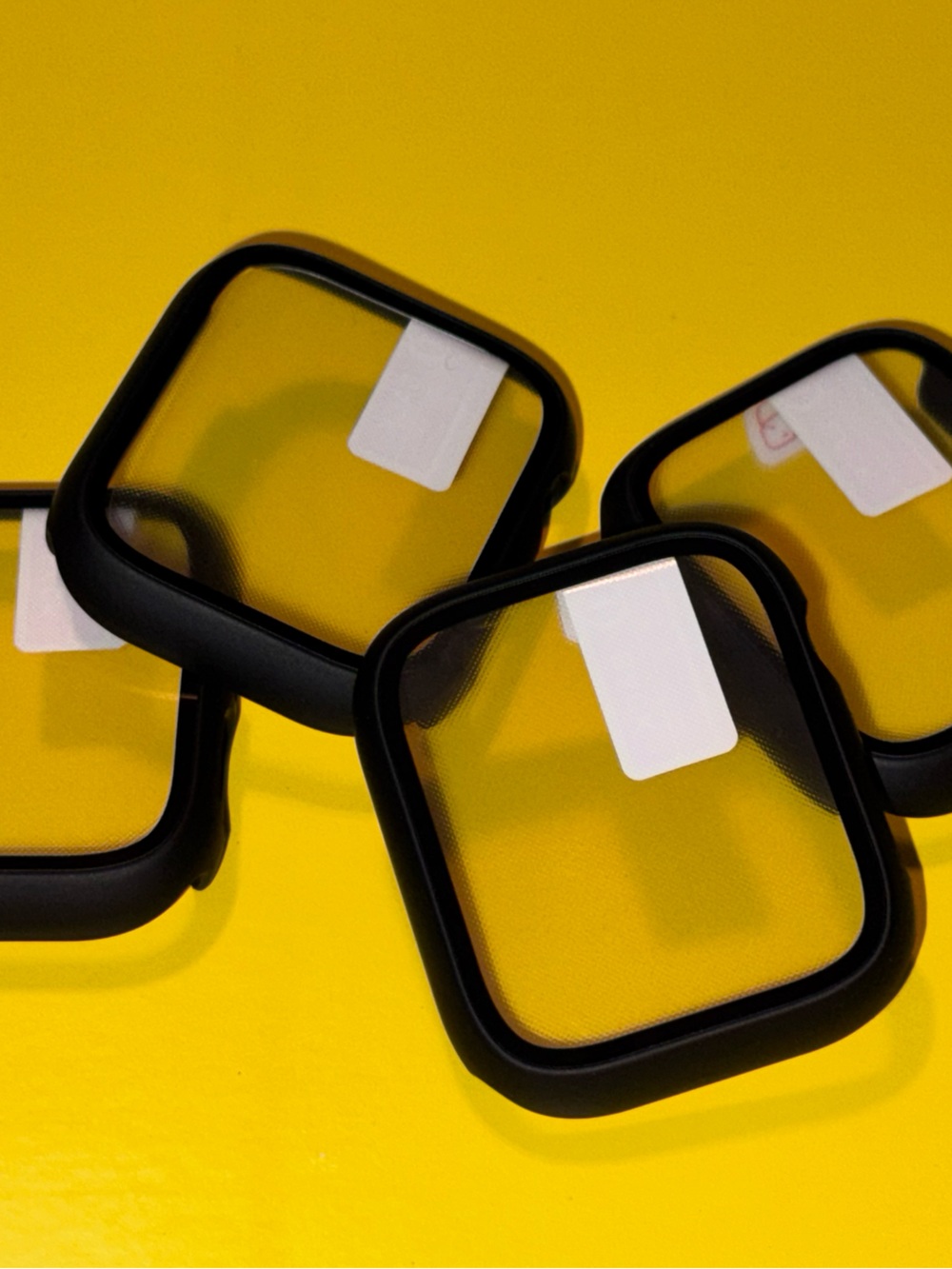 Black Square Protective Lens Covers - Set of 4 of 45mm